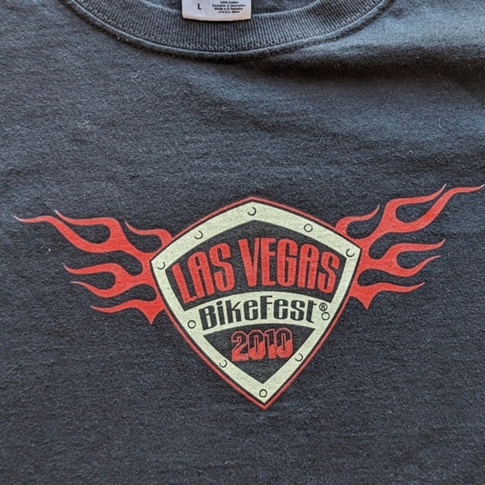 Las Vegas 2010‎ Bike Fest Motorcycle Rally Men Shirt Black Size Large Vicente